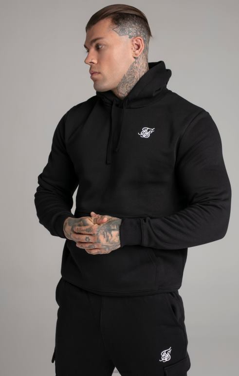 SikSilk μαύρο βασικό κουκούλα άνδρες ενδύματα 48N8Z422