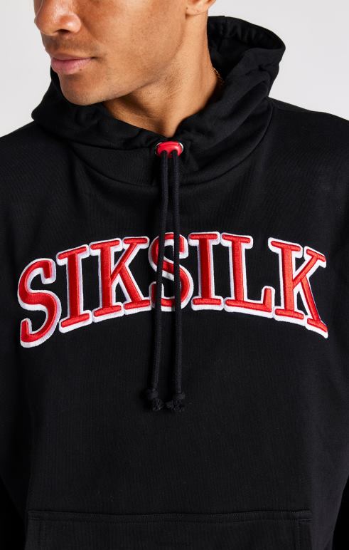 SikSilk μαύρη υπερμεγέθη κουκούλα άνδρες ενδύματα 48N8Z426