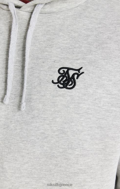 SikSilk Απαραίτητη κουκούλα με κουκούλα γκρι μάργα άνδρες ενδύματα 48N8Z432