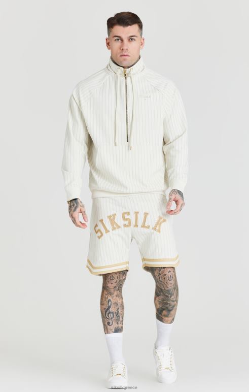 SikSilk εκρού ρετρό μισό φερμουάρ χωνί πάνω μέρος άνδρες ενδύματα 48N8Z438