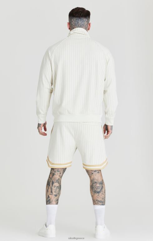 SikSilk εκρού ρετρό μισό φερμουάρ χωνί πάνω μέρος άνδρες ενδύματα 48N8Z438