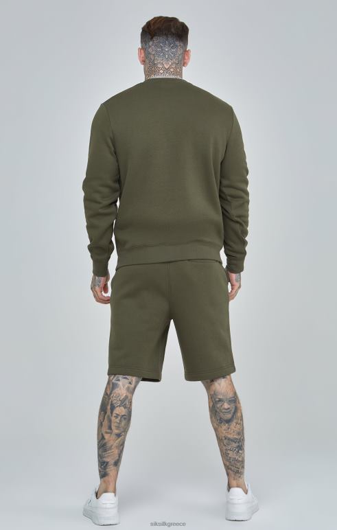 SikSilk φούτερ χακί απαραίτητο άνδρες ενδύματα 48N8Z441