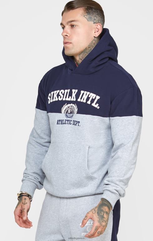 SikSilk ναυτικό κόψτε και ράψτε μεγάλου μεγέθους κουκούλα άνδρες ενδύματα 48N8Z442