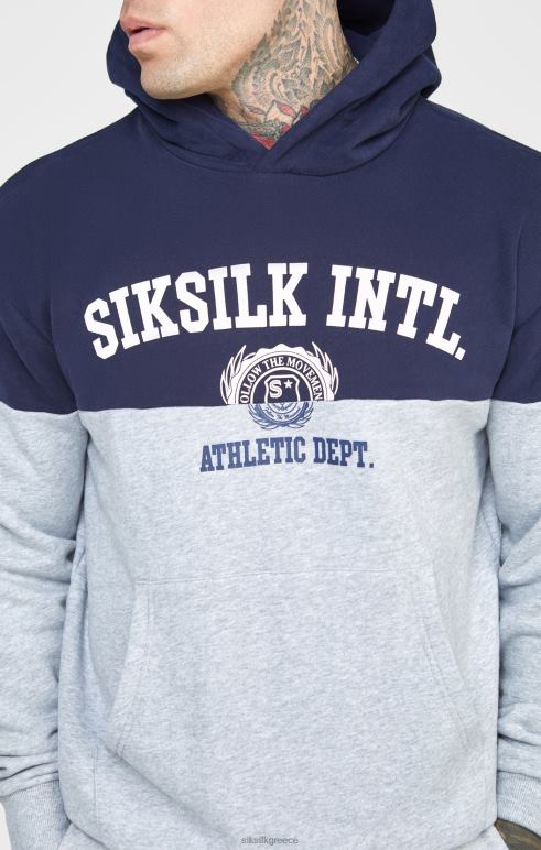 SikSilk ναυτικό κόψτε και ράψτε μεγάλου μεγέθους κουκούλα άνδρες ενδύματα 48N8Z442