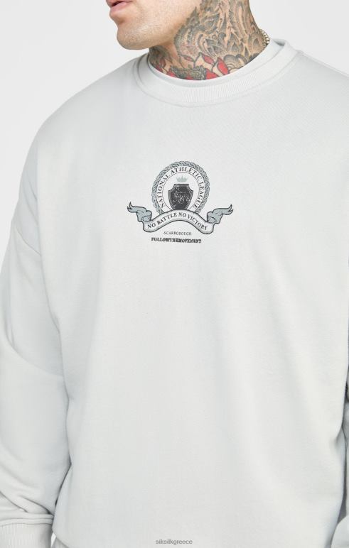 SikSilk γκρι φούτερ πολυτελείας άνδρες ενδύματα 48N8Z444