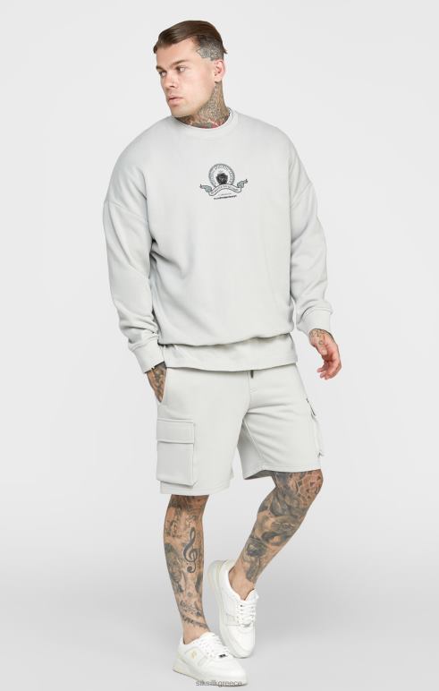 SikSilk γκρι φούτερ πολυτελείας άνδρες ενδύματα 48N8Z444