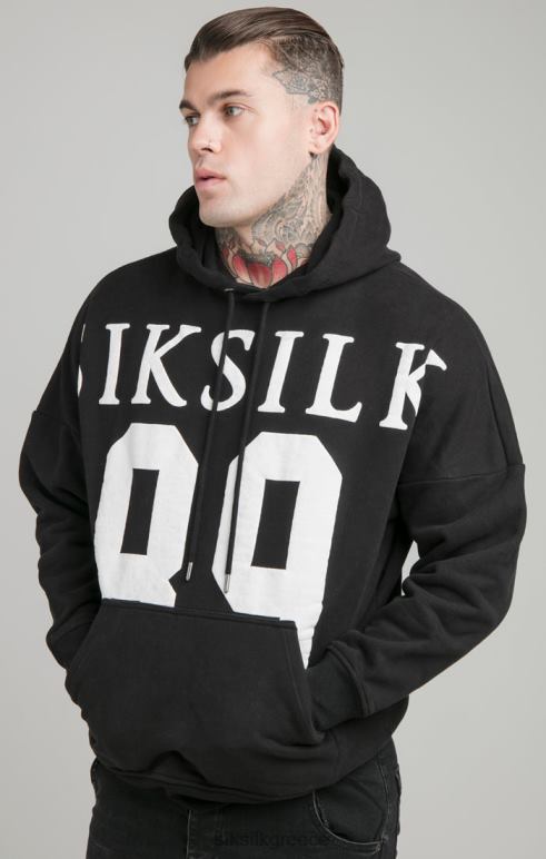 SikSilk μαύρη κουκούλα ώμου χαλαρής εφαρμογής άνδρες ενδύματα 48N8Z448