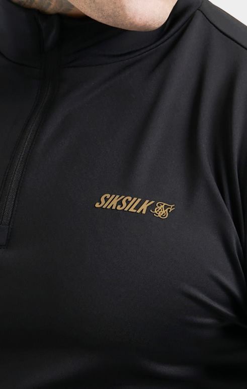 SikSilk μαύρο αθλητικό φερμουάρ άνδρες ενδύματα 48N8Z449