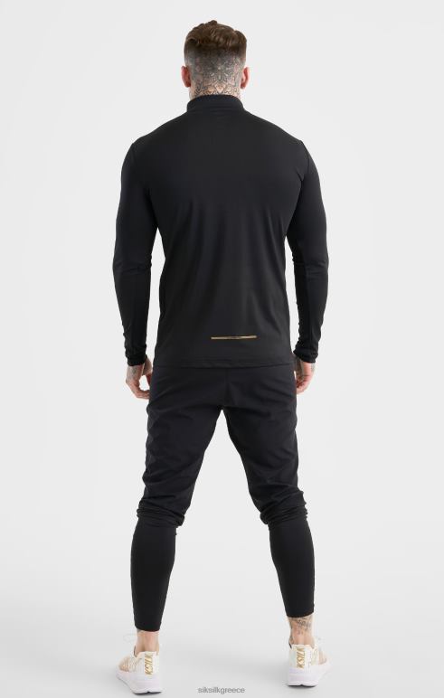 SikSilk μαύρο αθλητικό φερμουάρ άνδρες ενδύματα 48N8Z449