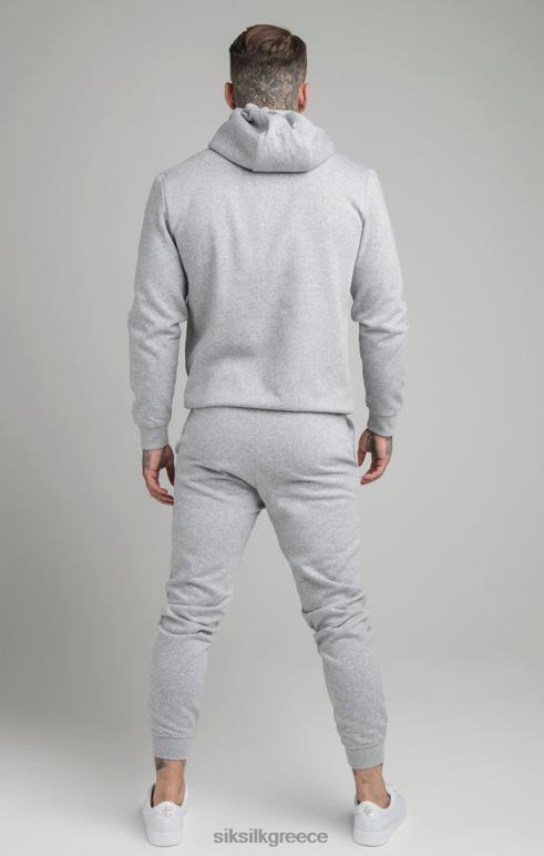 SikSilk Γκρι απαραίτητο φερμουάρ με κουκούλα στο λαιμό με χωνί άνδρες ενδύματα 48N8Z452