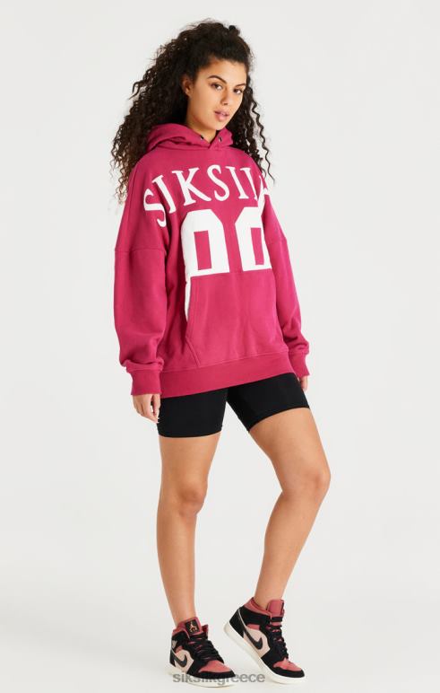 SikSilk ροζ φούτερ με κουκούλα με χαλαρή εφαρμογή άνδρες ενδύματα 48N8Z459