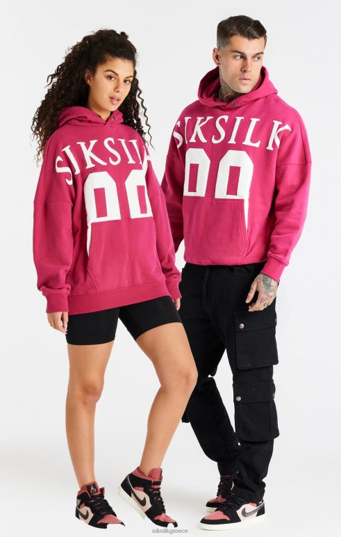 SikSilk ροζ φούτερ με κουκούλα με χαλαρή εφαρμογή άνδρες ενδύματα 48N8Z459