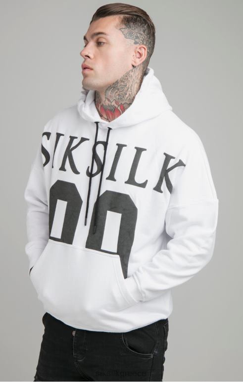 SikSilk κουκούλα με άσπρο σταγόνες ώμου χαλαρής εφαρμογής άνδρες ενδύματα 48N8Z460