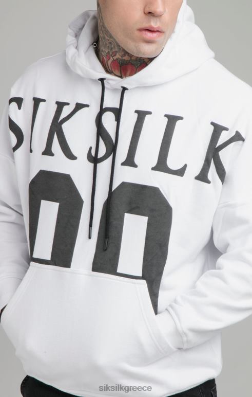 SikSilk κουκούλα με άσπρο σταγόνες ώμου χαλαρής εφαρμογής άνδρες ενδύματα 48N8Z460