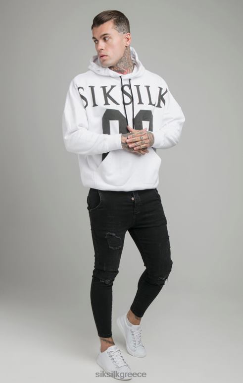 SikSilk κουκούλα με άσπρο σταγόνες ώμου χαλαρής εφαρμογής άνδρες ενδύματα 48N8Z460