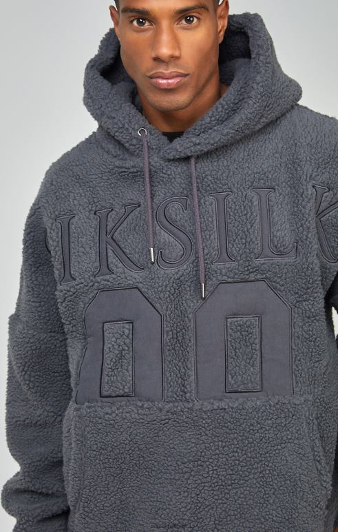 SikSilk Μποργκ κάρβουνο 89 απλικέ κουκούλα άνδρες ενδύματα 48N8Z458