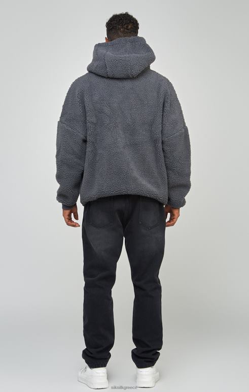 SikSilk Μποργκ κάρβουνο 89 απλικέ κουκούλα άνδρες ενδύματα 48N8Z458