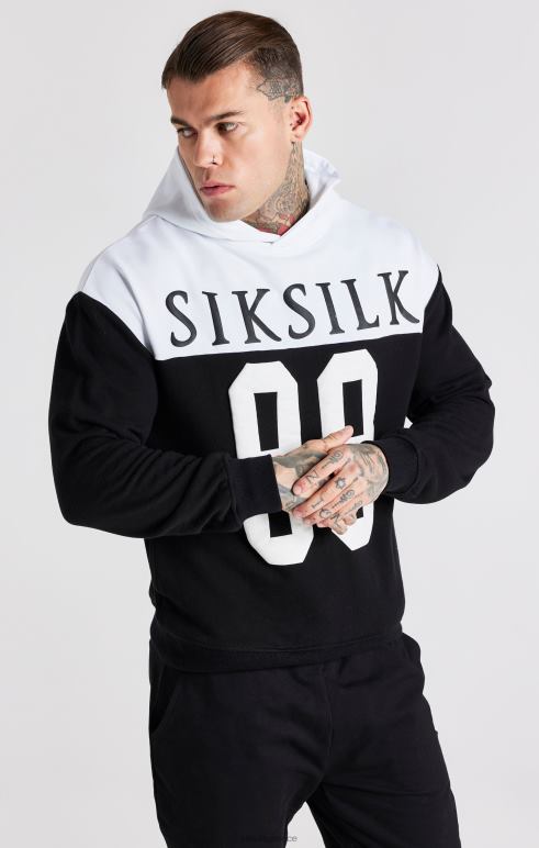 SikSilk Μαύρο ρετρό 89 print μεγάλου μεγέθους φούτερ άνδρες ενδύματα 48N8Z457