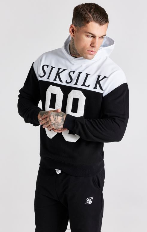 SikSilk Μαύρο ρετρό 89 print μεγάλου μεγέθους φούτερ άνδρες ενδύματα 48N8Z457
