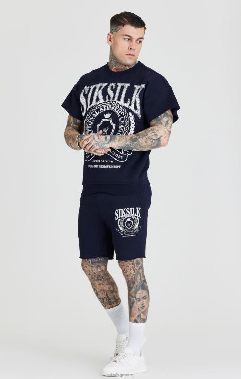 SikSilk φούτερ navy varsity άνδρες ενδύματα 48N8Z445