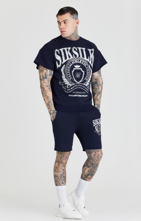 SikSilk φούτερ navy varsity άνδρες ενδύματα 48N8Z445