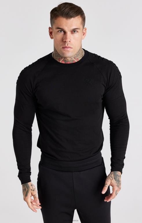 SikSilk μπλουζάκι σε μαύρο πάνελ άνδρες ενδύματα 48N8Z362