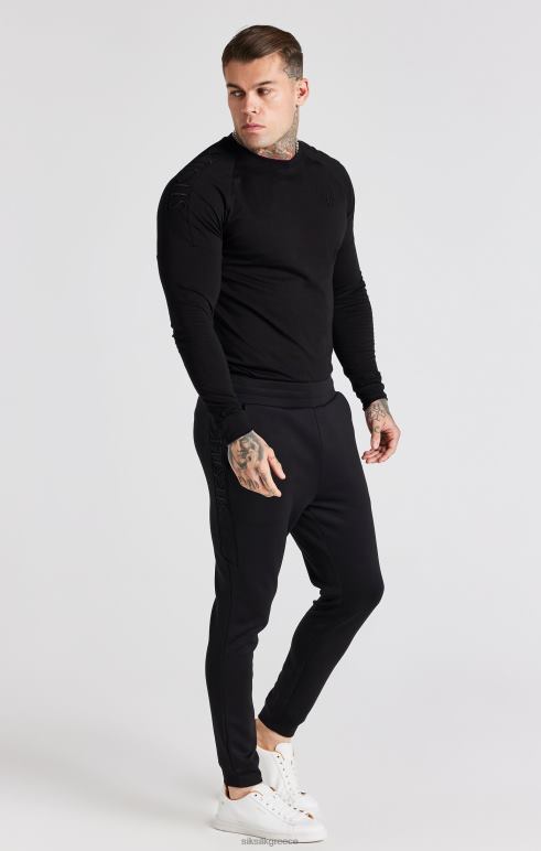 SikSilk μπλουζάκι σε μαύρο πάνελ άνδρες ενδύματα 48N8Z362