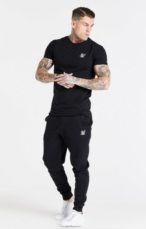 SikSilk μαύρο βασικό μπλουζάκι με κοντομάνικο φόρεμα άνδρες ενδύματα 48N8Z363