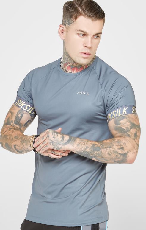 SikSilk κάρβουνο αθλητικό μπλουζάκι τεχνολογίας άνδρες ενδύματα 48N8Z365