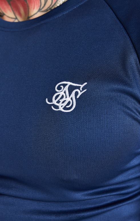 SikSilk ναυτικό ελαστικό μπλουζάκι με μανσέτα άνδρες ενδύματα 48N8Z369