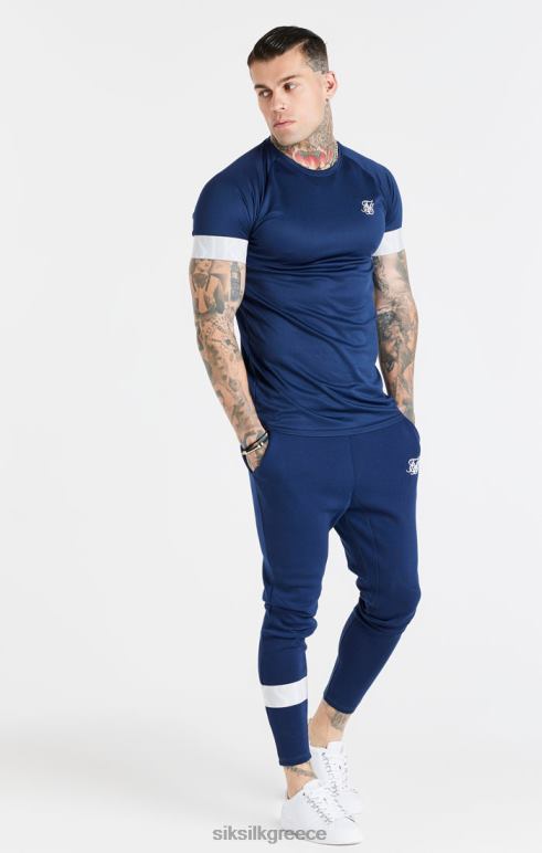 SikSilk ναυτικό ελαστικό μπλουζάκι με μανσέτα άνδρες ενδύματα 48N8Z369