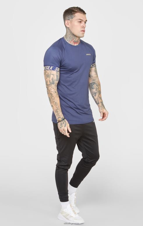 SikSilk ναυτικό αθλητικό μπλουζάκι άνδρες ενδύματα 48N8Z371