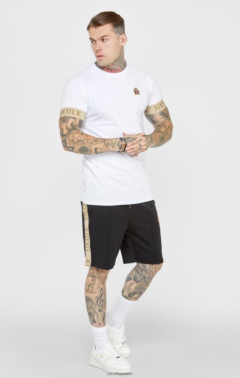 SikSilk μπλουζάκι με λάστιχο με μανσέτα με λευκό λοφίο άνδρες ενδύματα 48N8Z372