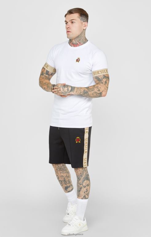 SikSilk μπλουζάκι με λάστιχο με μανσέτα με λευκό λοφίο άνδρες ενδύματα 48N8Z372