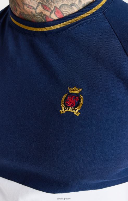 SikSilk ναυτικό μπλουζάκι με κόψιμο & ράψιμο μυών άνδρες ενδύματα 48N8Z377