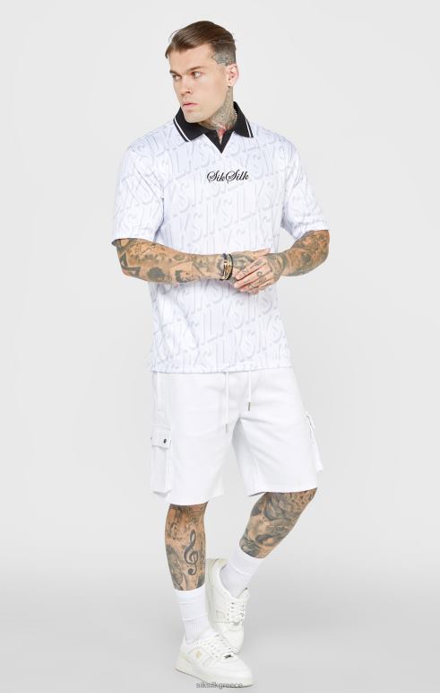 SikSilk λευκή ποδοσφαιρική φανέλα άνδρες ενδύματα 48N8Z380