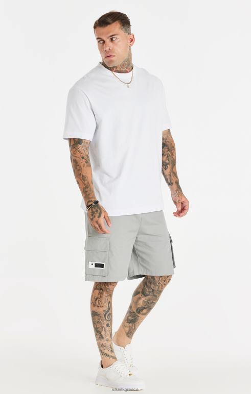 SikSilk λευκό μπλουζάκι με στάμπα με αλυσίδα άνδρες ενδύματα 48N8Z393