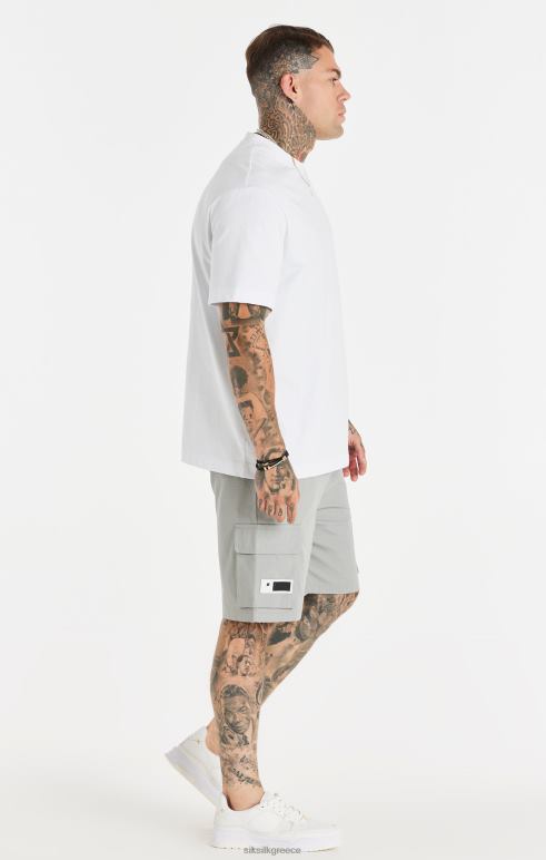 SikSilk λευκό μπλουζάκι με στάμπα με αλυσίδα άνδρες ενδύματα 48N8Z393