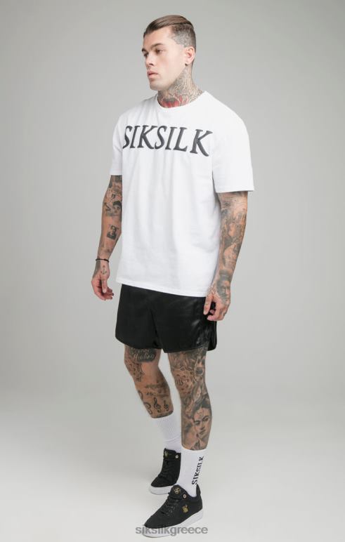 SikSilk λευκό μπλουζάκι χαλαρής εφαρμογής άνδρες ενδύματα 48N8Z406