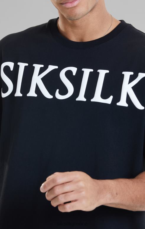SikSilk μαύρο μπλουζάκι χαλαρής εφαρμογής άνδρες ενδύματα 48N8Z407
