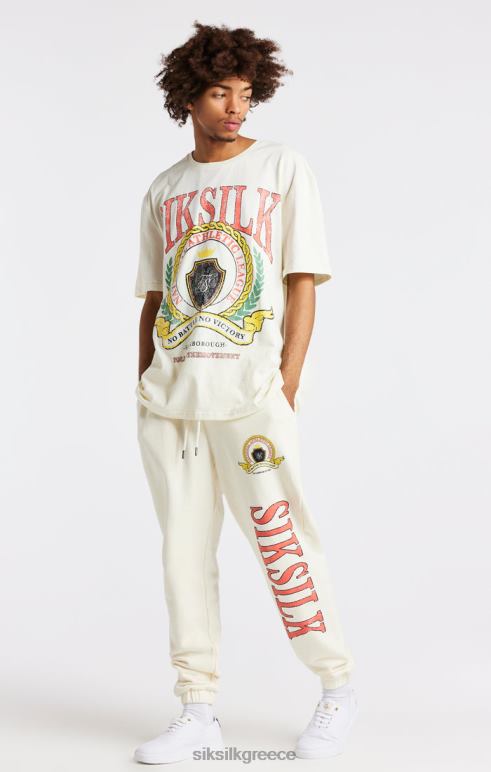 SikSilk μπλουζάκι μεγάλου μεγέθους με στάμπα εκρού άνδρες ενδύματα 48N8Z409