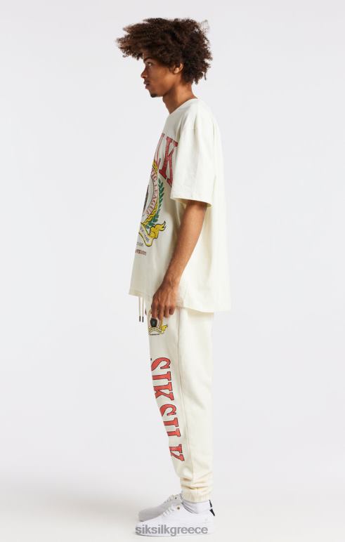 SikSilk μπλουζάκι μεγάλου μεγέθους με στάμπα εκρού άνδρες ενδύματα 48N8Z409