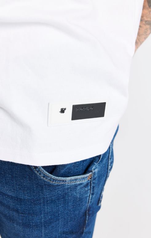 SikSilk λευκό μπλουζάκι μεγάλου μεγέθους άνδρες ενδύματα 48N8Z410