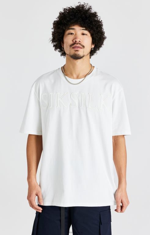 SikSilk T-shirt με λογότυπο εκρού άνδρες ενδύματα 48N8Z404