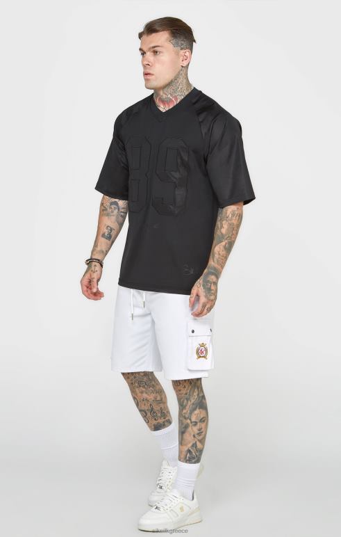 SikSilk μαύρο oversized κοντομάνικο μπλουζάκι άνδρες ενδύματα 48N8Z402