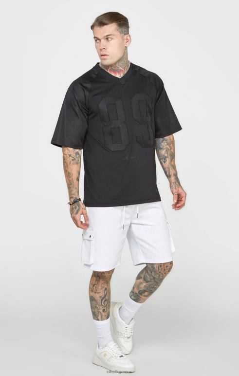 SikSilk μαύρο oversized κοντομάνικο μπλουζάκι άνδρες ενδύματα 48N8Z402