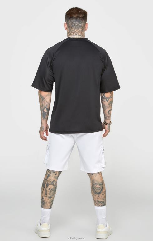 SikSilk μαύρο oversized κοντομάνικο μπλουζάκι άνδρες ενδύματα 48N8Z402