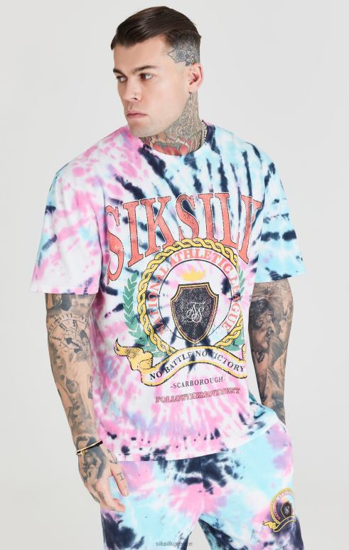 SikSilk μεγάλο μπλουζάκι tie dye varsity άνδρες ενδύματα 48N8Z403