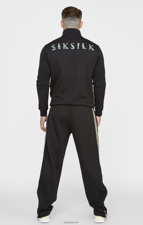 SikSilk σακάκι πίστας με λαιμόκοψη μαύρο λοφίο άνδρες ενδύματα 48N8Z476