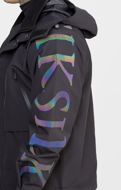 SikSilk μαύρο τεχνικό σακάκι άνδρες ενδύματα 48N8Z484